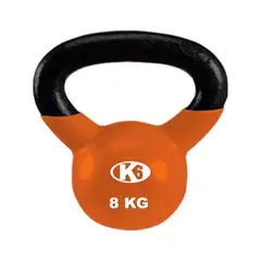 K6 - Pesa Rusa Encauchetada De 8 Kg Color Naranja