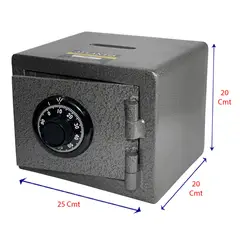 ATLANTIS - Caja Fuerte Clave Mecánica Acero Ref 500 Seguridad Alta 20 cm X 25 cm X 20 cm