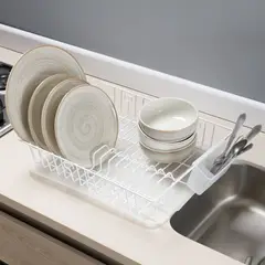 REJIPLAS - Escurridor de Platos Acero Blanco 46x10x34 cm