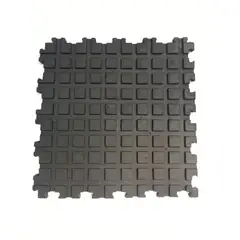 GENERICO - Tapete Acanalado Liso 50x50cm Tráfico Pesado Negro 4 Unidades