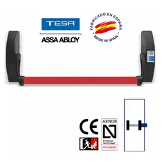 TESA - Kit Barra Antipanico Empuje Sencilla Negro Rojo