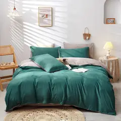 KARYTEX - Duvet Unicolor Doble Faz Sencillo 160X230 Cm Verde Bosque - Gris