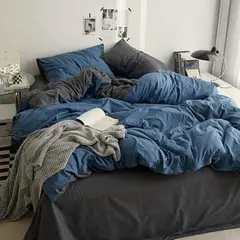 KARYTEX - Duvet Unicolor Doble Faz Sencillo 160X230 Cm Azul Marino - Gris