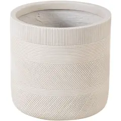 undefined - Matera Arcilla Cónica Fibra Line 30x30x30cm Blanco