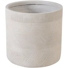 JUST HOME COLLECTION - Matera Arcilla Cónica Fibra Line 24x24x24cm Blanco