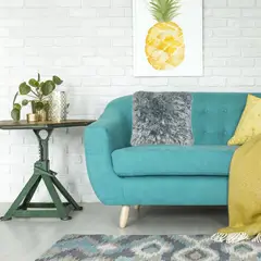 UNOXUNO - Cojín en Tela Plain 10 45x45 cm Celeste