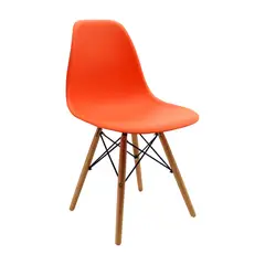 OR DESIGN - Silla Auxiliar Eames Naranja Patas en Madera