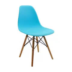 OR DESIGN - Silla Auxiliar Eames Azul Patas en Madera