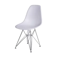 OR DESIGN - Silla Auxiliar Eames Blanca Patas en Metal