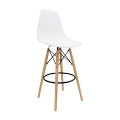 OR DESIGN - Silla Eames Blanca Tipo Bar Patas En Madera