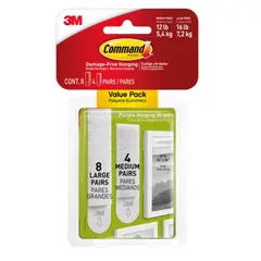 COMMAND - Tiras Sujetas Cuadros Megapack 12 Unidades