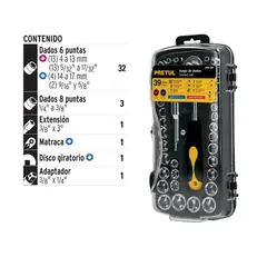 PRETUL - Juego de Herramientas 38 Piezas