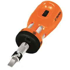 TRUPER - Destornillador Tipo Trompo Ratchet 6 Puntas Doble