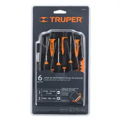 TRUPER - Juego de Destornilladores Joyero Lgs y Precision 6 Piezas