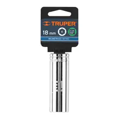 TRUPER - Copa Estándar Larga de 6 Puntas Métrica 18 mm
