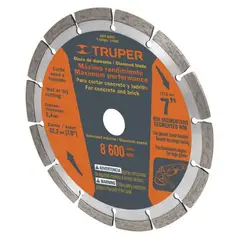 TRUPER - Disco Diamantado Segmentado Corte Rápido 4 Pulgadas