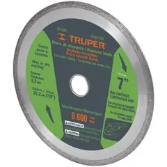 TRUPER - Disco Diamantado Continuo Acabado Fino 10 Pulgadas