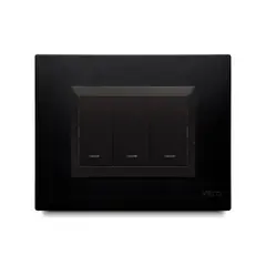 OLIVETO - Interruptor Triple Conmutable Plura Veto Negro