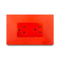 OLIVETO - Tomacorriente Doble Americano 2P+E Aislado Naranja Veto