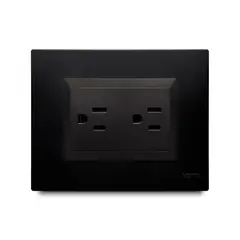 OLIVETO - Toma Doble P/T Plura Negro