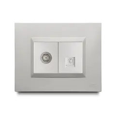 OLIVETO - Mixto 1 Jack Telefono +Coaxial Blanc Plura Veto