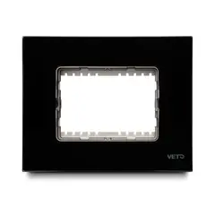 VETO - Placa 3H Vidrio Negro Plura