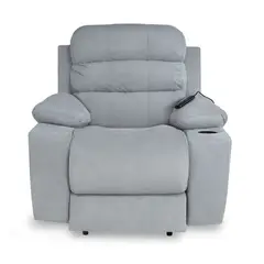 ELITE LIVING - Silla Reclinable Vibromasaje Houston Tela 90X95X100 Gris Claro