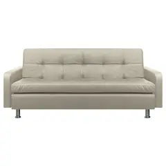GENERICO - Sofá Cama Sophie 2 Puestos Cuero Sintético 100x180x80cm Beige
