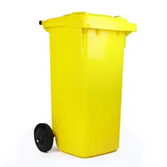 WEBER - Contenedor Con Ruedas Plástica 120L Amarillo Con Tapa