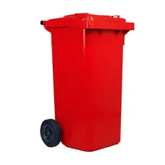 WEBER - Contenedor Con Ruedas Plástica 120L Rojo Con Tapa
