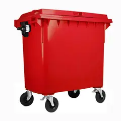 WEBER - Contenedor Con Ruedas Plastica 770L Rojo Con Tapa