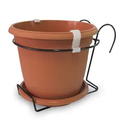 NATIVA - Maceta con Herraje 18 Para Balcón Terracota