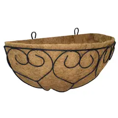 NATIVA - Canasta Media Luna Corazón Fibra De Coco 40X20X20Cm Café