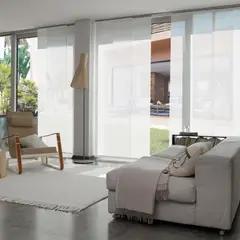 FLEXALUM - Cortina Panel Oriental Solar Screen 10 Blanco A La Medida Ancho Entre 240.5-260 cm Alto Entre 140.5-160 cm