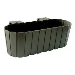 MARRES - Jardinera Plástica Rectangular Con Gancho Para Balcón 13x39cm Gris