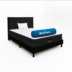 DORMILANDIA - Combo Colchón Versalles Enrollado Sencillo 100x190cm + Base Entera + Cabecero + Almohada