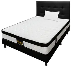 DORMILANDIA - Combo Colchón Versalles Sencillo 100x190cm + Base Entera + Cabecero + Almohada