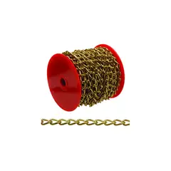 CAMPBELL CHAIN - Cadena de Eslabones Retorcido con Revestimiento Latón N. 70 X 24.99 M