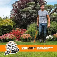 WORX - Cortasetos Inalámbrico WG261 de 22 pulgadas con Batería de 20V
