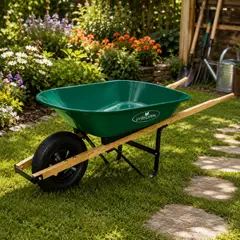 LANDSCAPERS SELECT - Carretilla de Acero para Jardinería con Rueda Neumática de Alto Desempeño