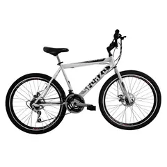 SFORZO - Bicicleta De Montaña R26 18V Frenos Disco Cambios Tipo Moto Blanco