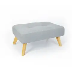 HOGAR VENECIA - Puff Porto en Tela 90x58x40cm Plata