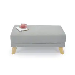 HOGAR VENECIA - Puff Sion en Tela 95x54x38cm Plata