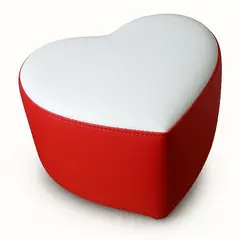 PUFF BOGOTA - Puff Corazón Infantil 30x35x30 Rojo/Blanco