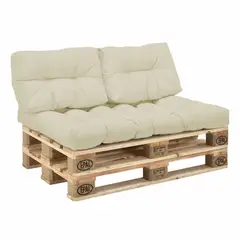 ESTILO RELAX - Sofá Palet Estibas 2 Puestos + Cojín Lona 120x80 Beige