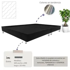 EKONOMODO COLOMBIA - Base Cama Florencia Dividida King 200X200 Negro Satinado