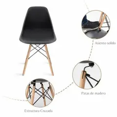 EKONOMODO COLOMBIA - Silla Eames Adult 42X50X82 Negro