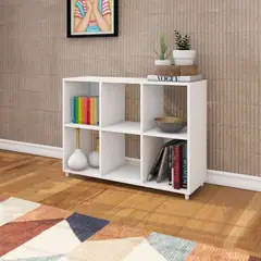 MUEBLES 2020 - Biblioteca Estante Multiusos Argentina 90x66x30 cm Blanco en MDP