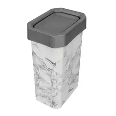 ESTRA - Caneca Plástica 26L Madera Con Tapa Vaiven