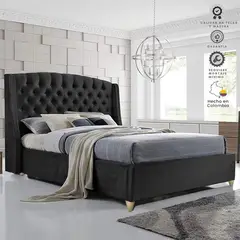 EKONOMODO COLOMBIA - Combo Italia Colchón King + Espaldar + Base Cama Negro